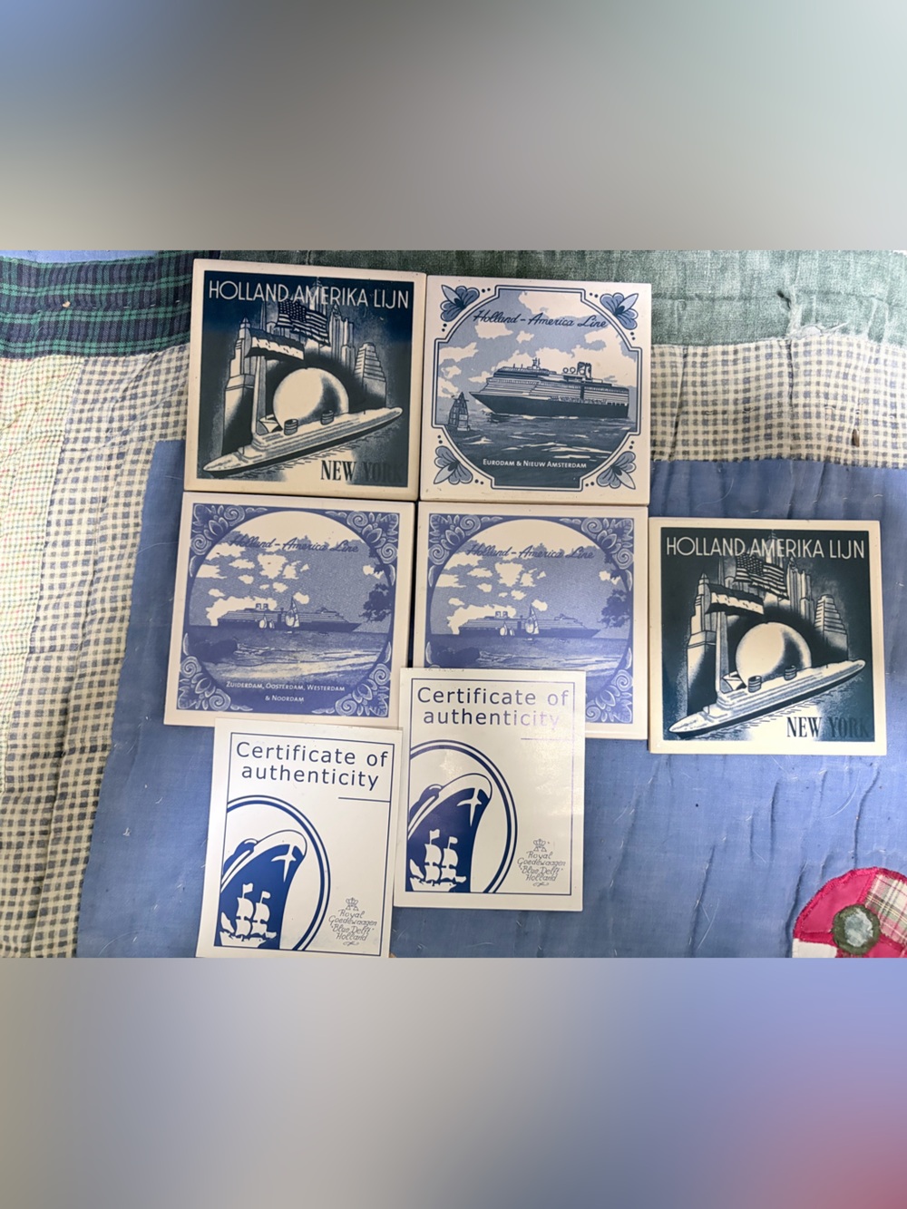 Blue Decorative Tiles - Set of Vintage Cruise Tiles